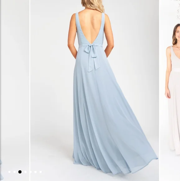 Show Me your MuMu Jenn Maxi Dress Steel Blue Chif - Picture 3 of 6